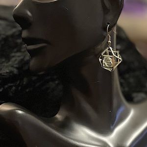 Silver-tone Cubed Earrings